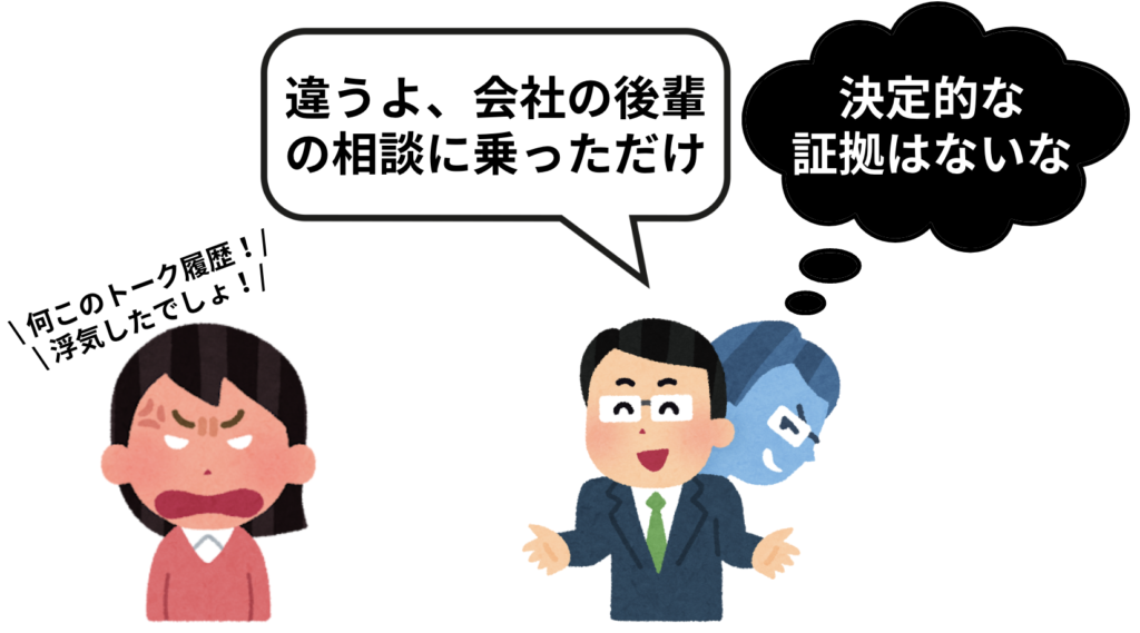 言い逃れする夫